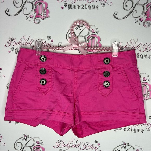 Express Pants - Express shorts cargo button up bright pink pockets on the back cute y2k 2000s